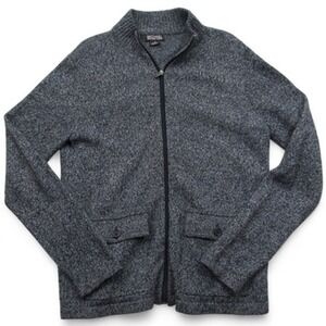 Michael Kors Sweater Mens Medium Gray Full Zip Knit Jacket Casual Pockets Warm